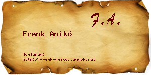 Frenk Anikó névjegykártya